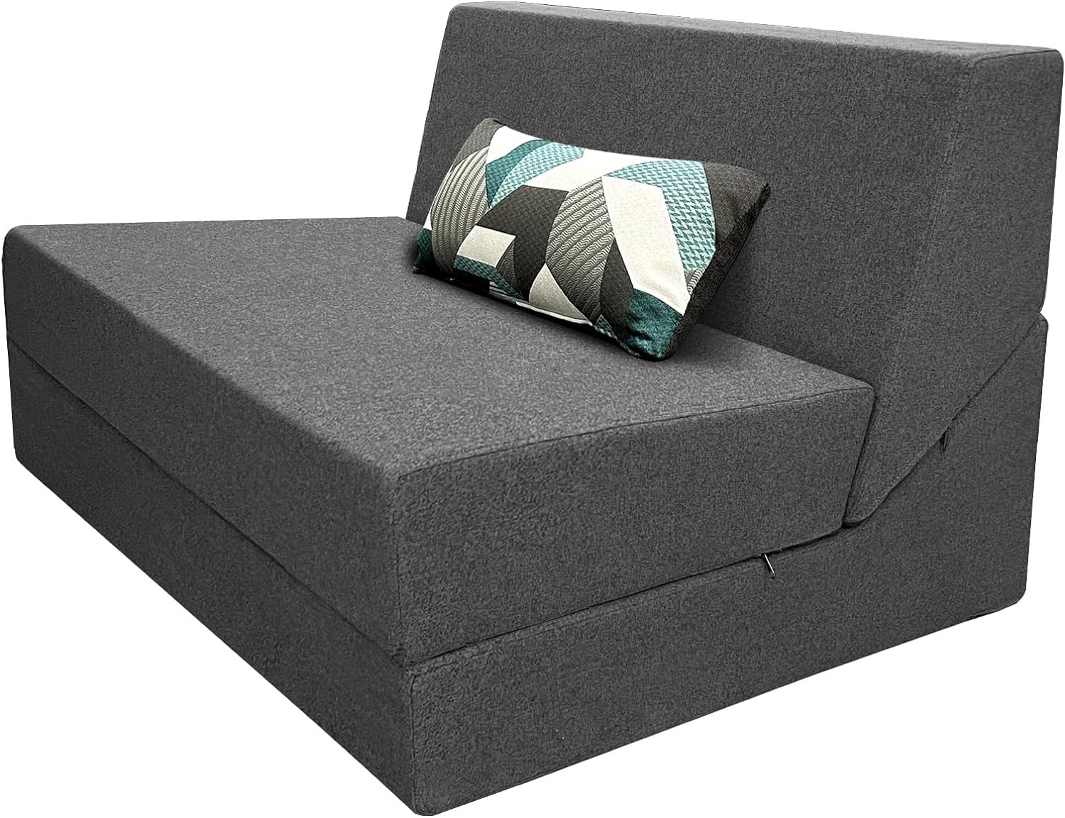 ANONER Sofá plegable de espuma viscoelástica convertible con almohada, diván para sala de estar, dormitorio y apartamento, oficina, color gris oscuro