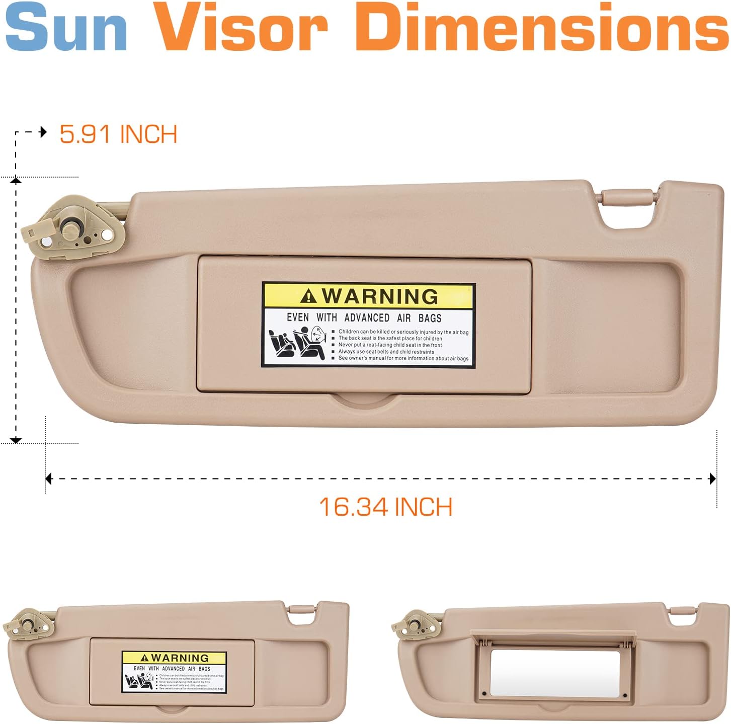 Visera solar para el lado del conductor izquierdo sin luz para Honda Civic EX LX Sedan SI Coupé 2006 2008 2009 2010 2011 Honda Civic EX LX Sedan SI