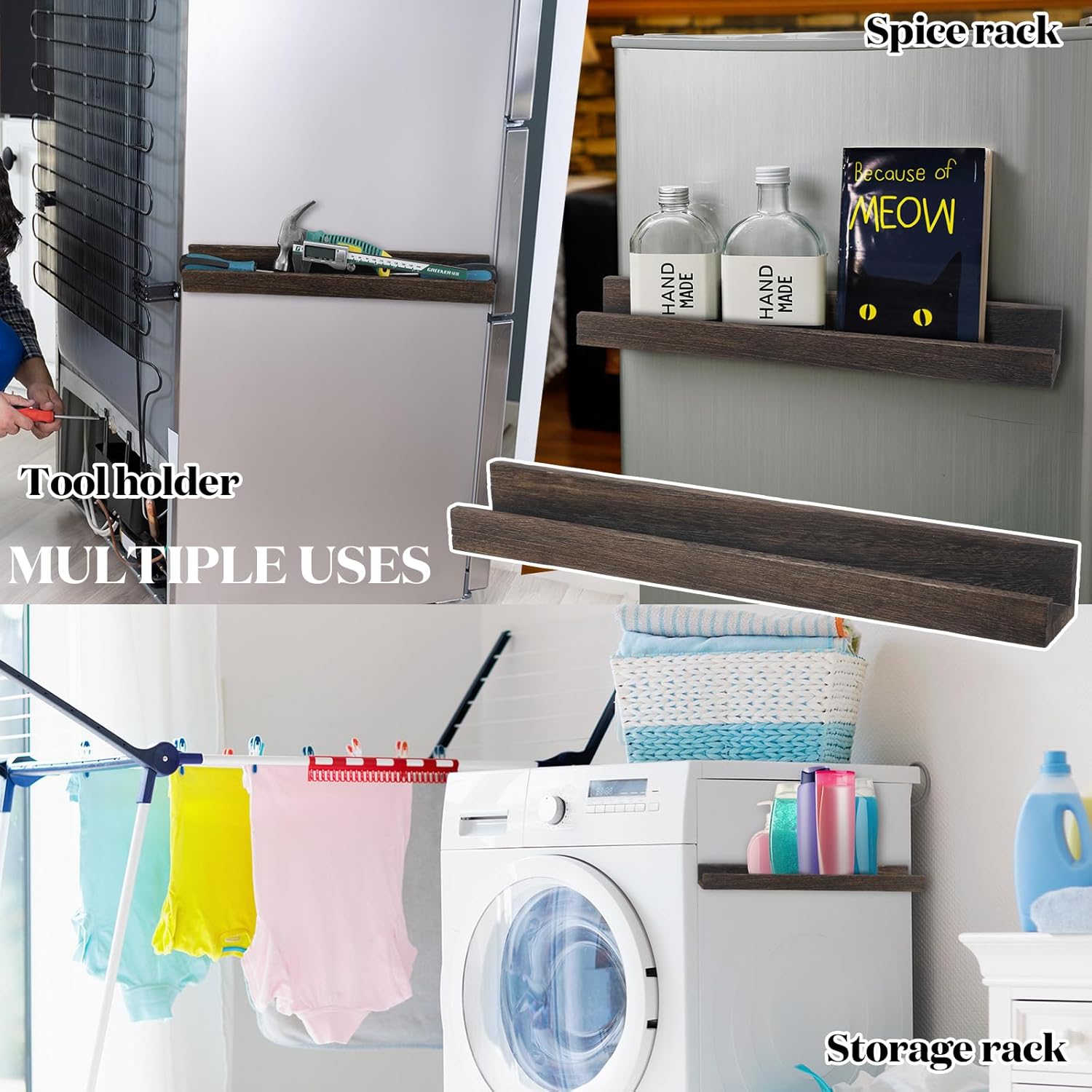2 estantes magnéticos para pizarra blanca, estantes magnéticos para aula, estantes flotantes para pared, refrigerador, dormitorio, baño, habitación