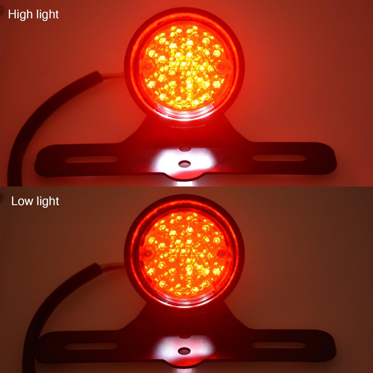 Luz de freno trasera LED retro roja lámpara de parada luz de matrícula luz universal motocicleta luz trasera luz trasera luz trasera para Harley