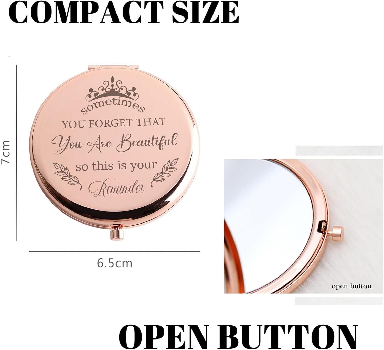 Espejo compacto de regalo para mujer, espejo compacto de oro rosa, regalos inspiradores para mamáhijasobrinatíahermanaamigasprofesorascompañeras de