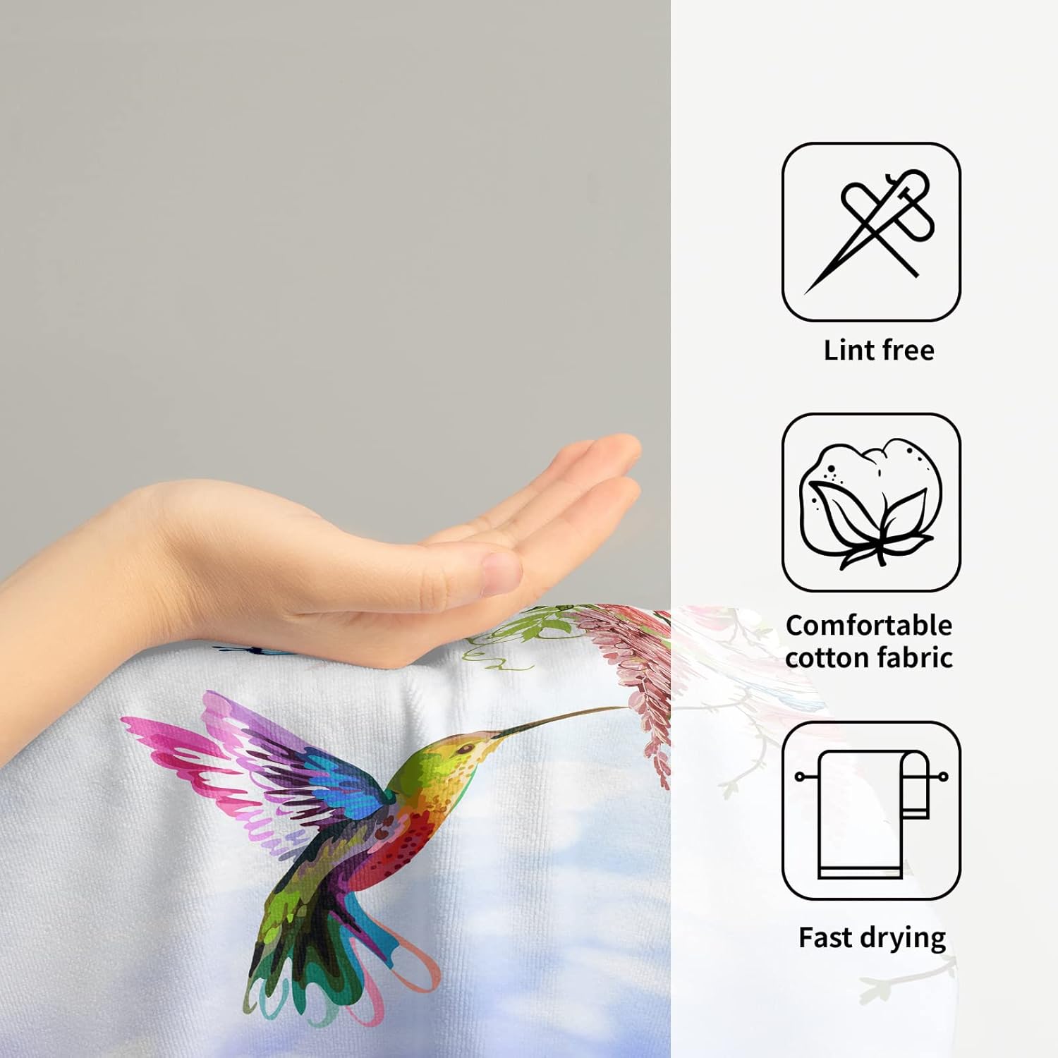 Juego de 2 toallas de mano florales rosas con diseño de mariposa de colibrí, suaves, absorbentes, para invitados, cocina, cocina, spa, hogar,