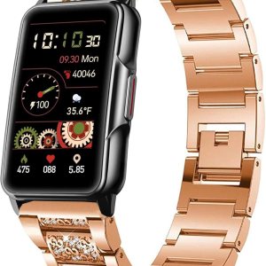 Compatible con correas de reloj inteligente Mindrose, Lamshaw de liberación rápida para mujer, joyería de metal con diamantes brillantes, correa de Compatible con correas de reloj inteligente Mindrose, Lamshaw de liberación rápida para mujer, joyería de metal con diamantes brillantes, correa de