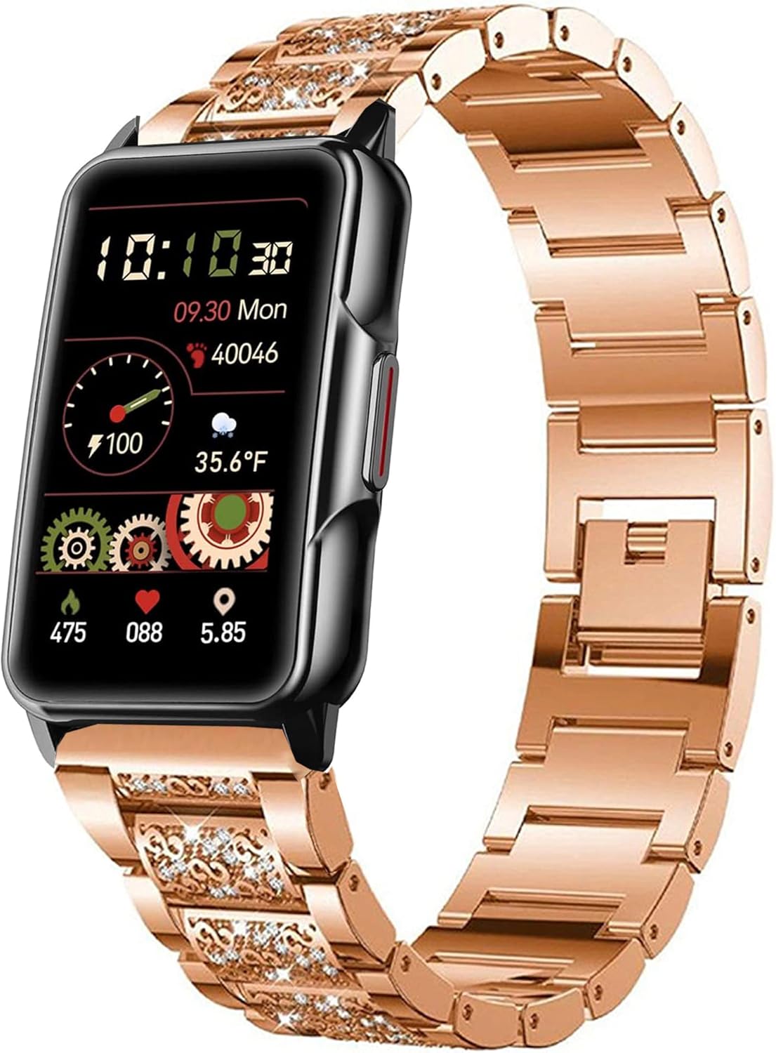 Compatible con correas de reloj inteligente Mindrose, Lamshaw de liberación rápida para mujer, joyería de metal con diamantes brillantes, correa de