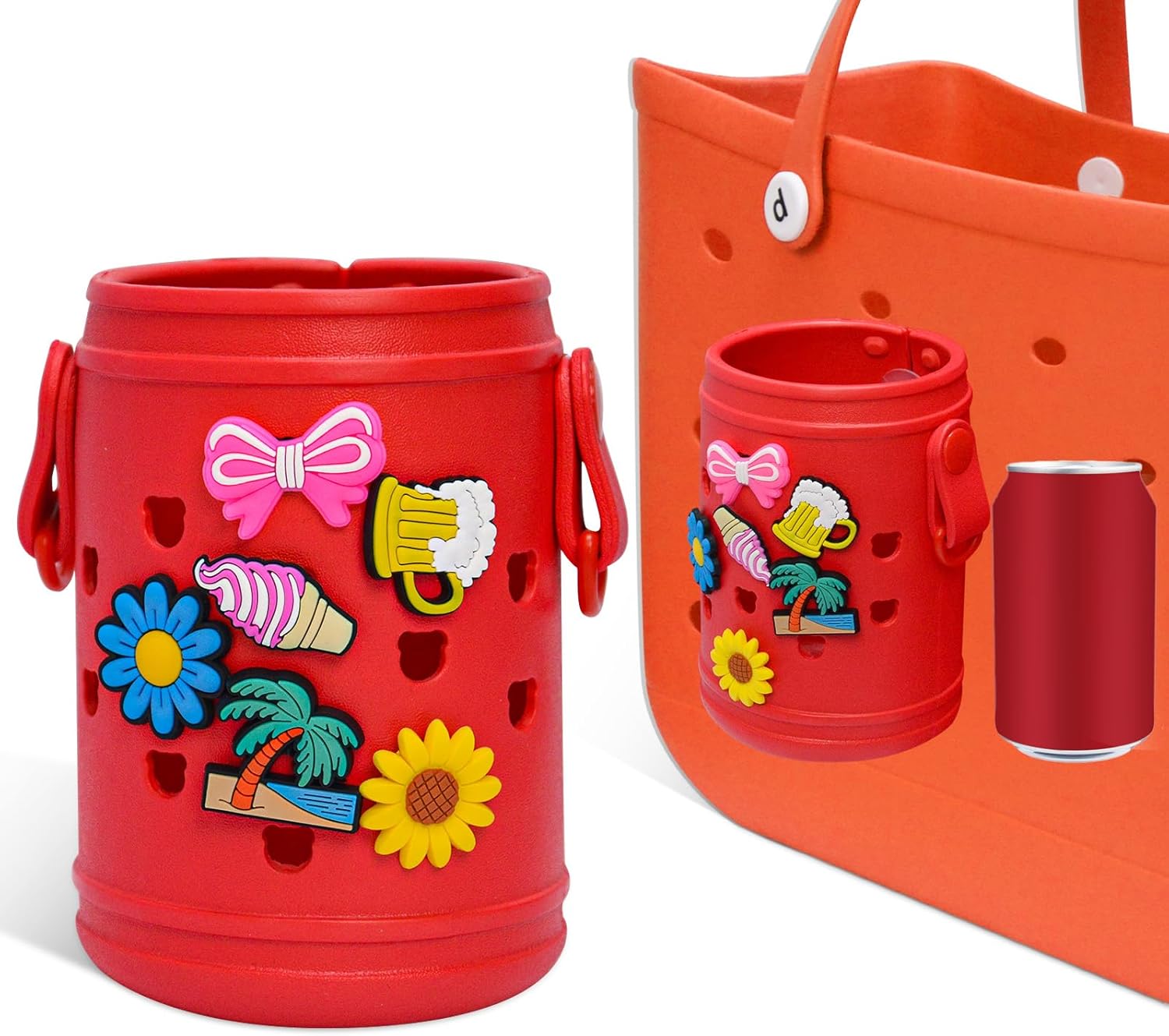 Portavasos compatible con bolsas Bogg Bags – Accesorio para botella de agua con bonito accesorio de dije, mantiene las botellas o artículos