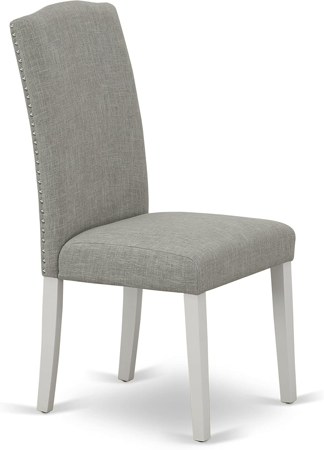 East West Furniture NOEN3-LWH-06 – El juego de 3 piezas contiene una mesa de comedor rectangular con hoja de mariposa y 2 sillas tapizadas de tela