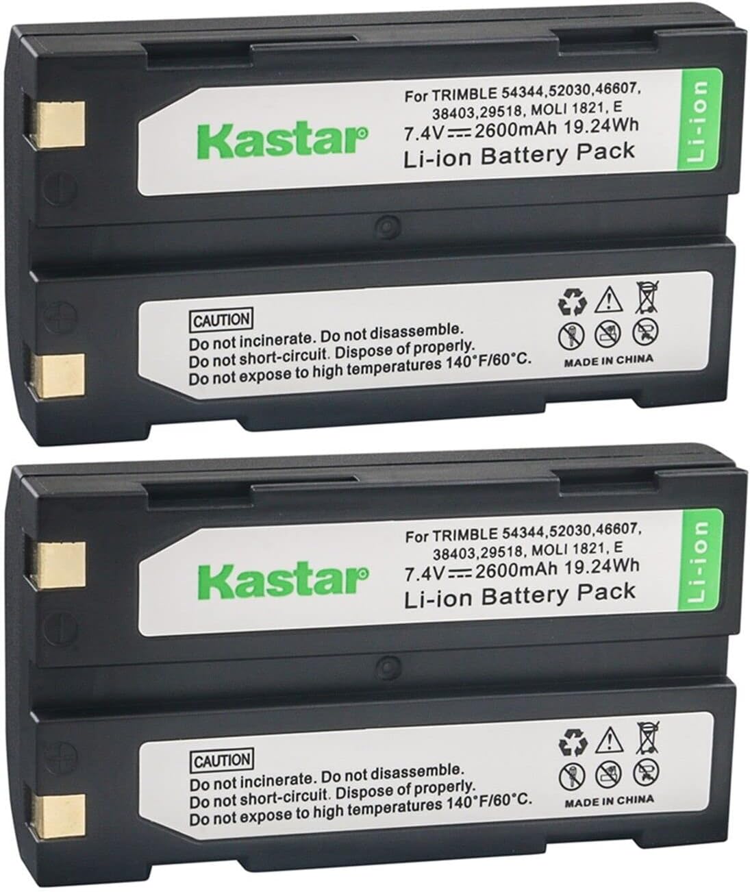 Kastar Paquete de 2 baterías de repuesto D-Li1 para TechCell PR122DG, escáner de código de barras Telxon, colector de datos TSCI, Amstron GPS-TR1,