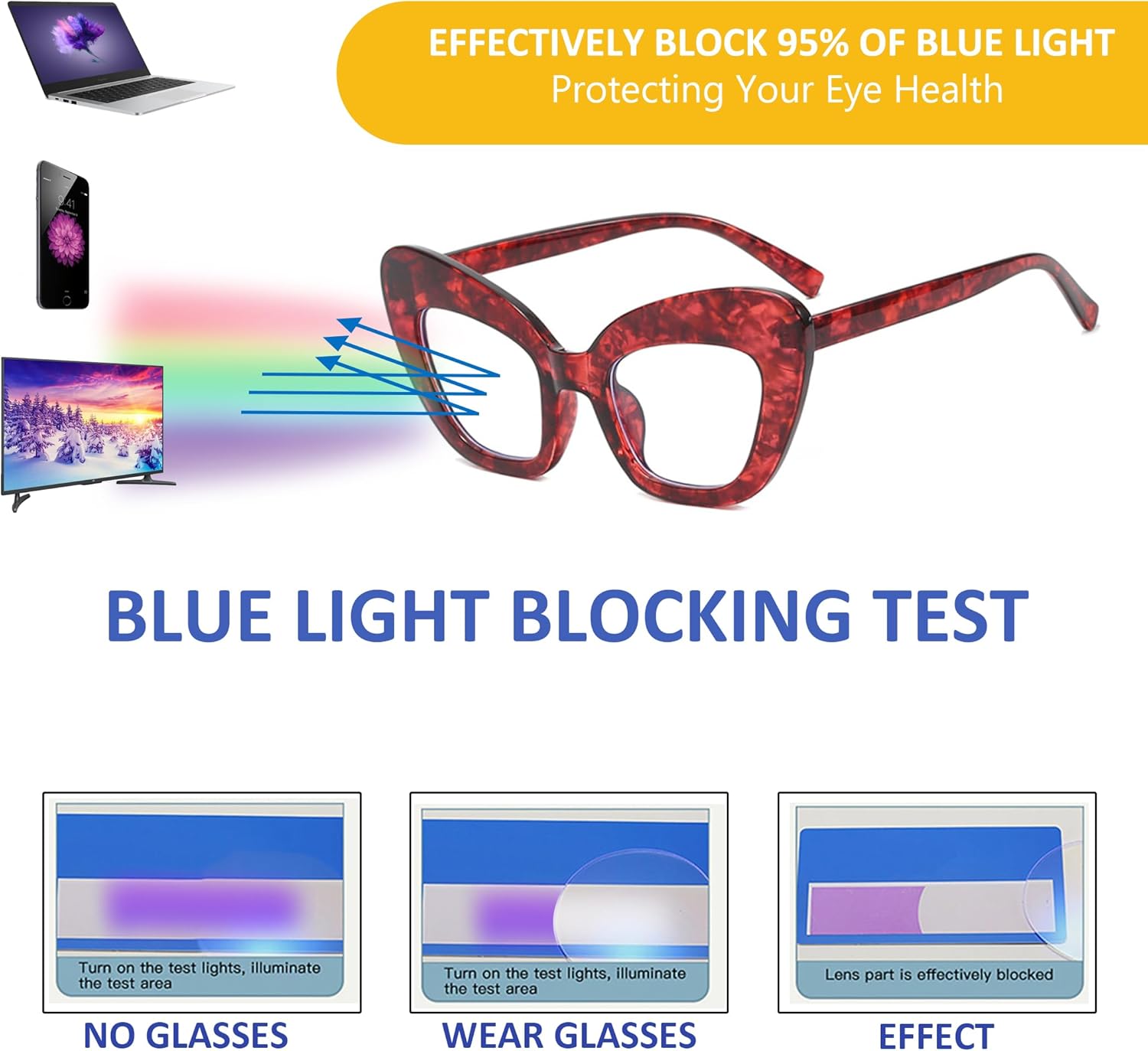 bullabulling Paquete de 3 lentes de lectura con bloqueo de luz azul, lentes de lectura con marco de ojo de gato para mujer