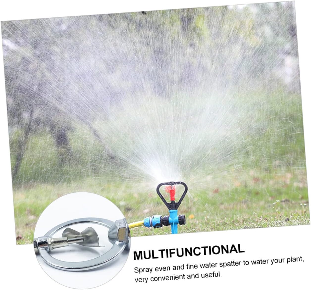 Angoily 2 unids dispositivo de riego automático cabezal de ducha manguera de jardín rociador giratorio 360 rociador de césped rociador automático de