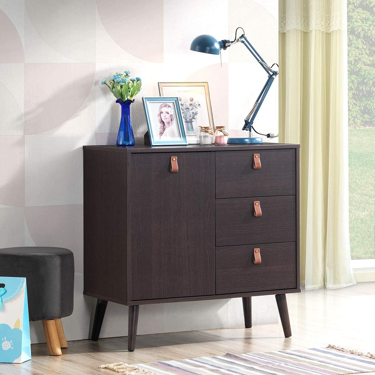 Giantex Storage Cabinet, Large, Dark Brown