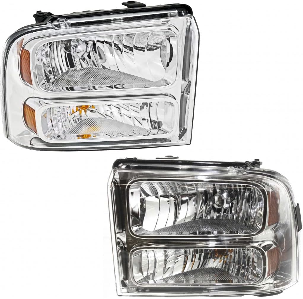 KarParts360 Para Ford F-350 Super Duty 2004 2005 2006 2007 Super Duty – Par de luces delanteras para lado del conductor y del pasajero con bombillas