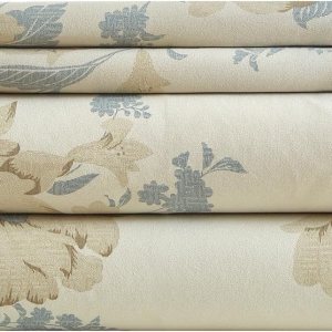 VClife Juego de sábanas de tamaño California King, ultra suaves con estampado floral beige, 4 piezas de bolsillo profundo, sábanas transpirables y VClife Juego de sábanas de tamaño California King, ultra suaves con estampado floral beige, 4 piezas de bolsillo profundo, sábanas transpirables y