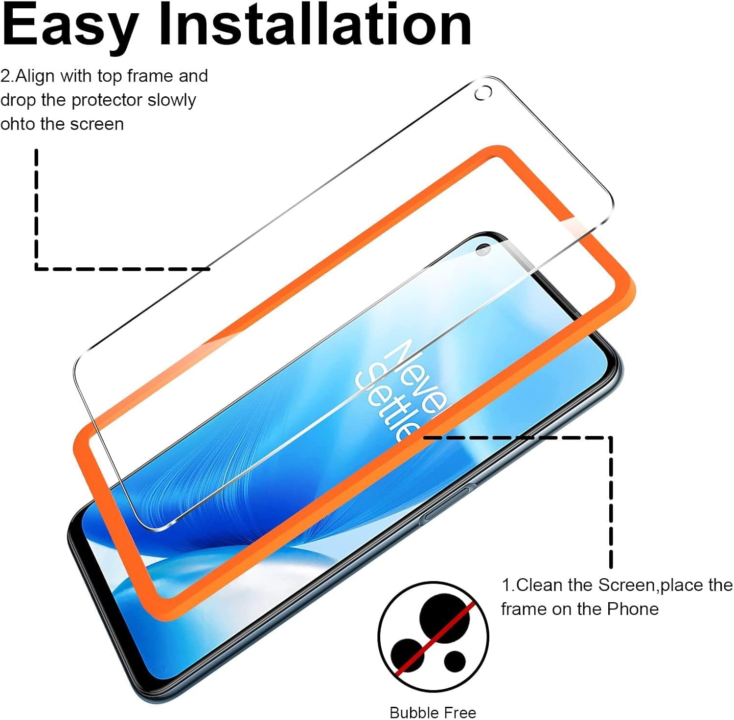 Paquete de 3 + 3 protector de pantalla Coolpow diseñado para Oneplus Nord N200 5G más un protector de pantalla de vidrio templado Nord N200 5G,