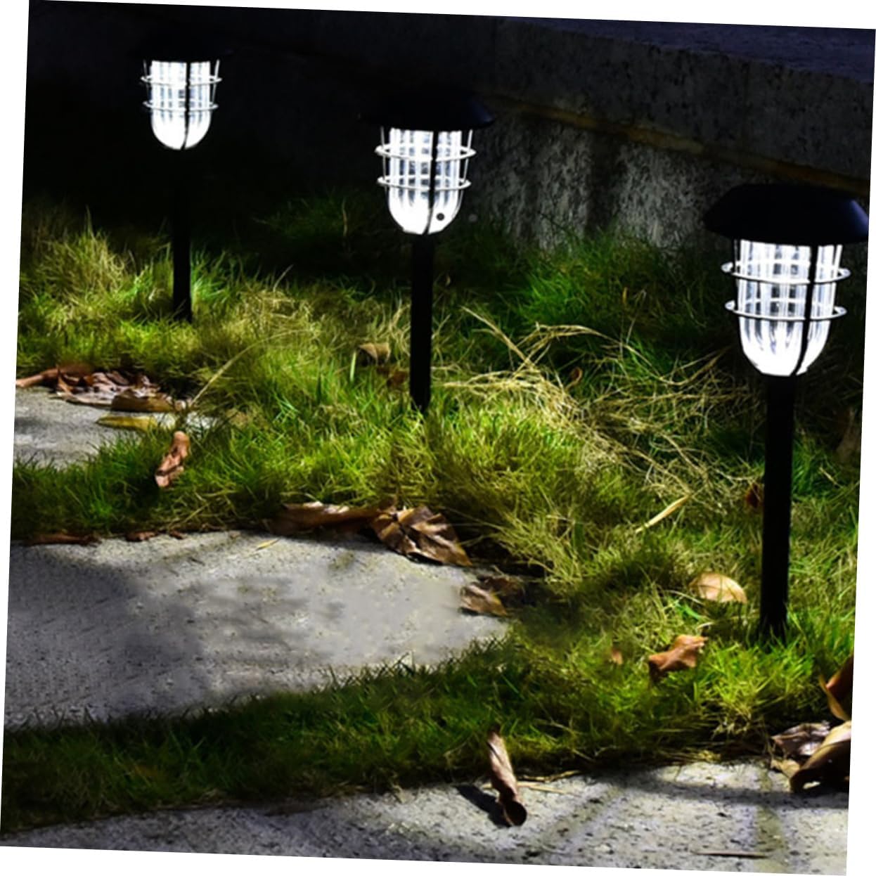 Angoily 1 unid luz solar de jardín luz solar antorcha luz pasarela cubierta lámpara entrada enchufe luz noche tierra inserción lámpara patio luces