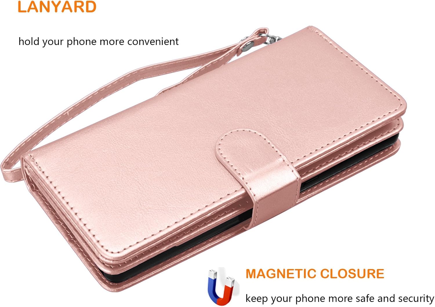 NJJEX Funda para Galaxy Note 8, para Note 8, piel sintética 9 ranuras para tarjetas Funda con tapa para tarjeta de crédito de identificación