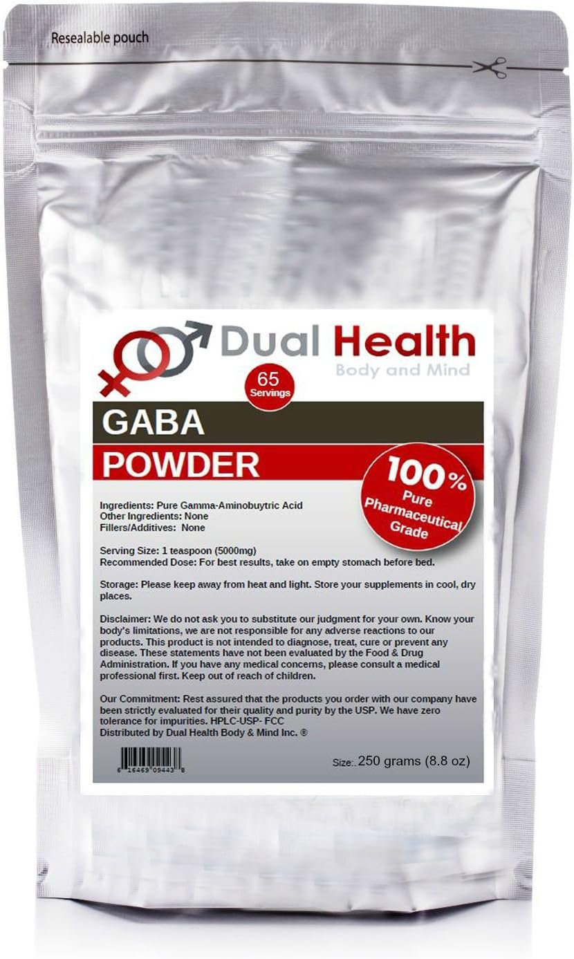 Pure GABA (250 gramos (8.8 oz)) Suplementos a granel de ácido gamma aminobutírico en polvo