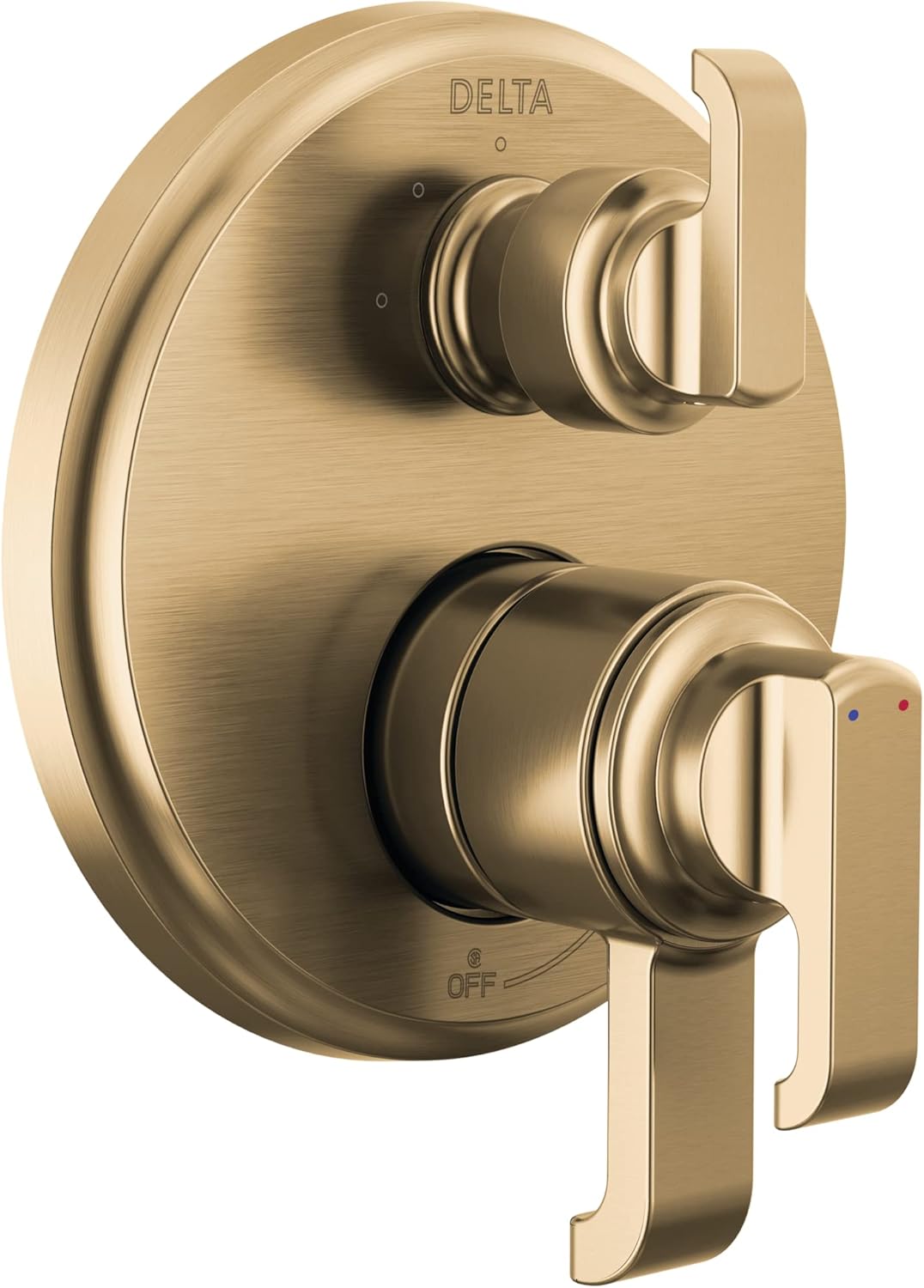 Delta Faucet Tetra Serie 17 Gold – Kit de moldura de válvula desviadora integrada de 3 ajustes, kit de moldura de válvula de desviación dorada, kit