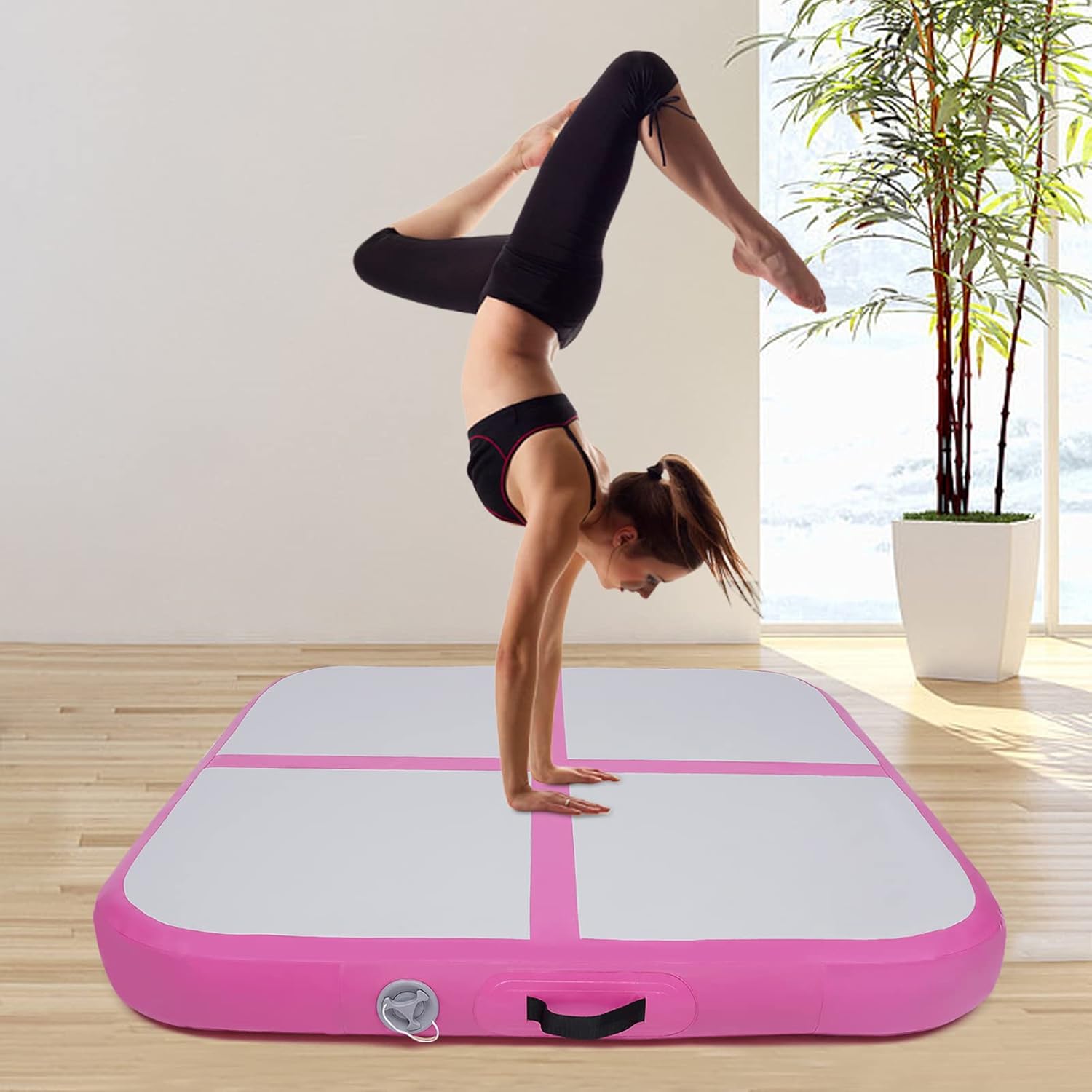 Inflatable Gymnastics Mat Air Tumbling Mat Gymnastics Tumble Track Square 3.947.87 In Thickness Air Mats for Home UseTrainingCheerleadingWater Yoga