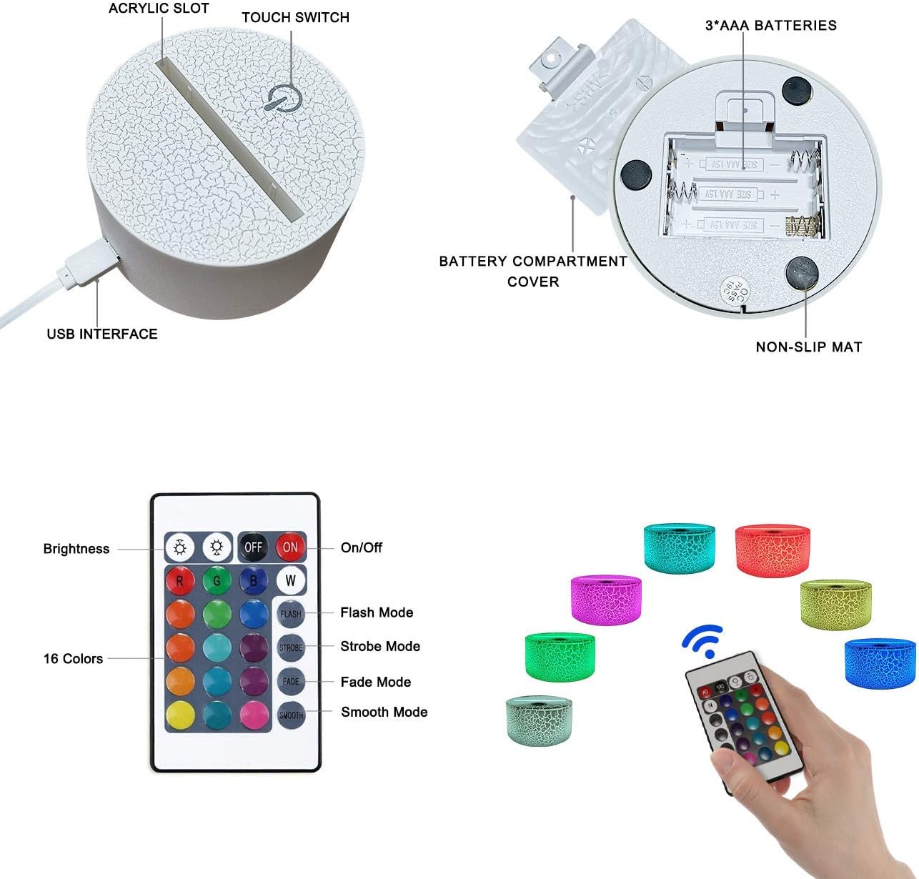 FULLOSUN Camaleón – Lámpara LED de proyección de lagarto 3D, luz nocturna para habitación de bebé, decoración del hogar, regalos de cumpleaños de