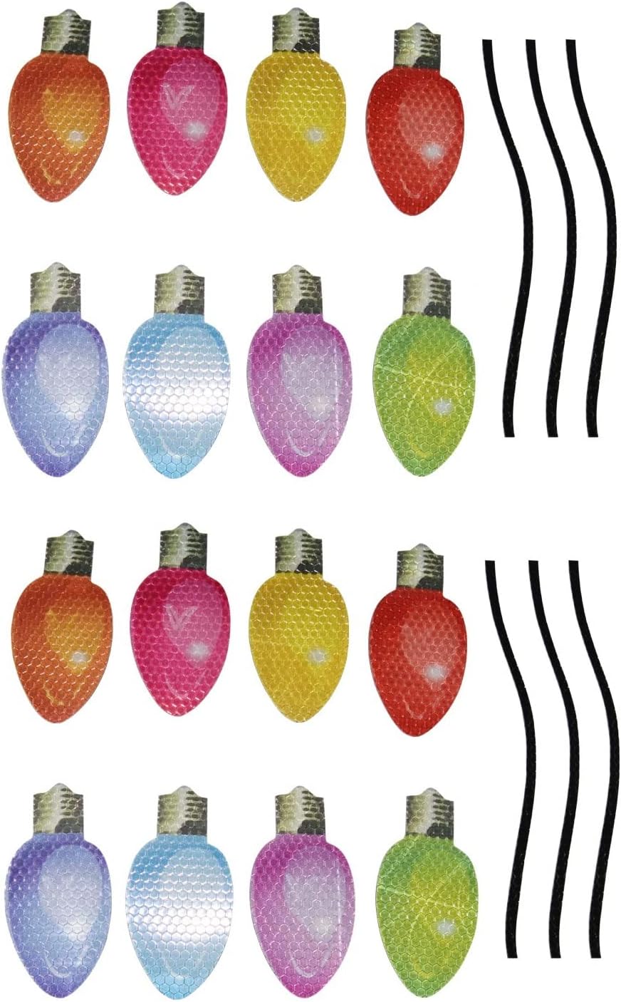 YINGZI Decoración magnética de bombilla reflectante, calcomanías reflectantes magnéticas impermeables para automóvil, decoraciones de vacaciones,