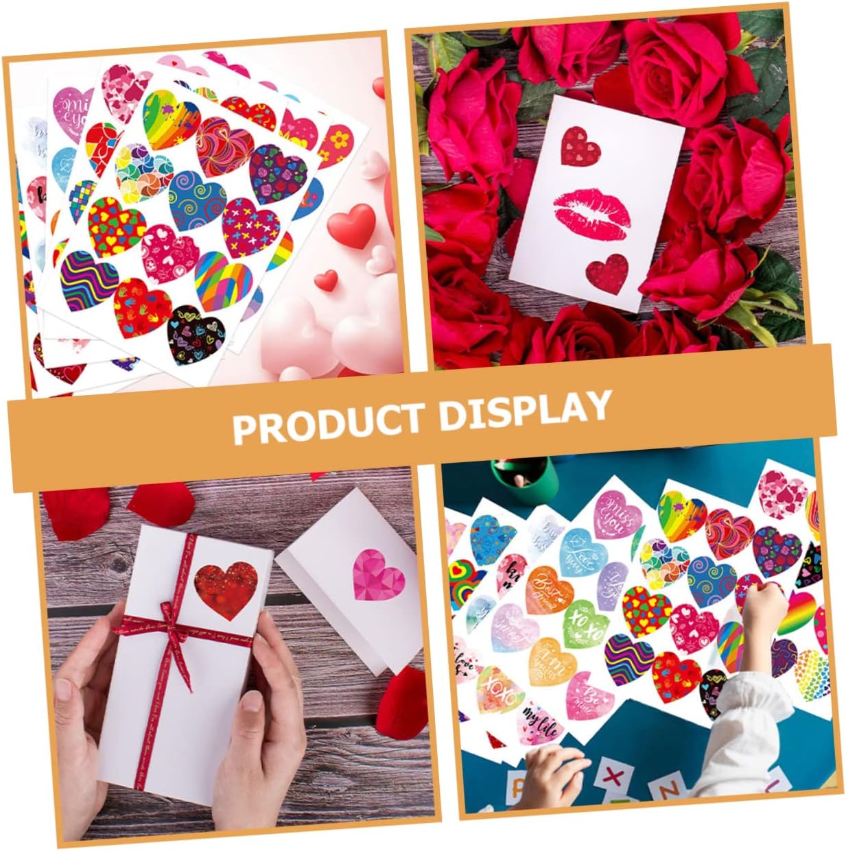 STOBOK 32 Sheets Heart Envelope Sticker Heart Stickers Colorful Heart Labels Valentines Day Stickers Gay Pride Gift Stickers Adhesive Envelop