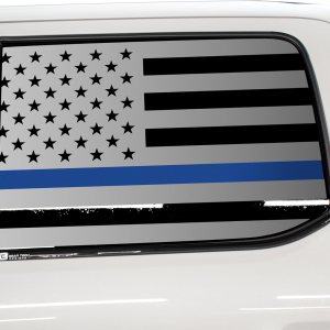 BOGAR TECH DESIGNS Precut Side Window American Flag Vinyl Decal Sticker Compatible with Ford F-150 F150 2015-2024, Thin Blue Line BOGAR TECH DESIGNS Precut Side Window American Flag Vinyl Decal Sticker Compatible with Ford F-150 F150 2015-2024, Thin Blue Line