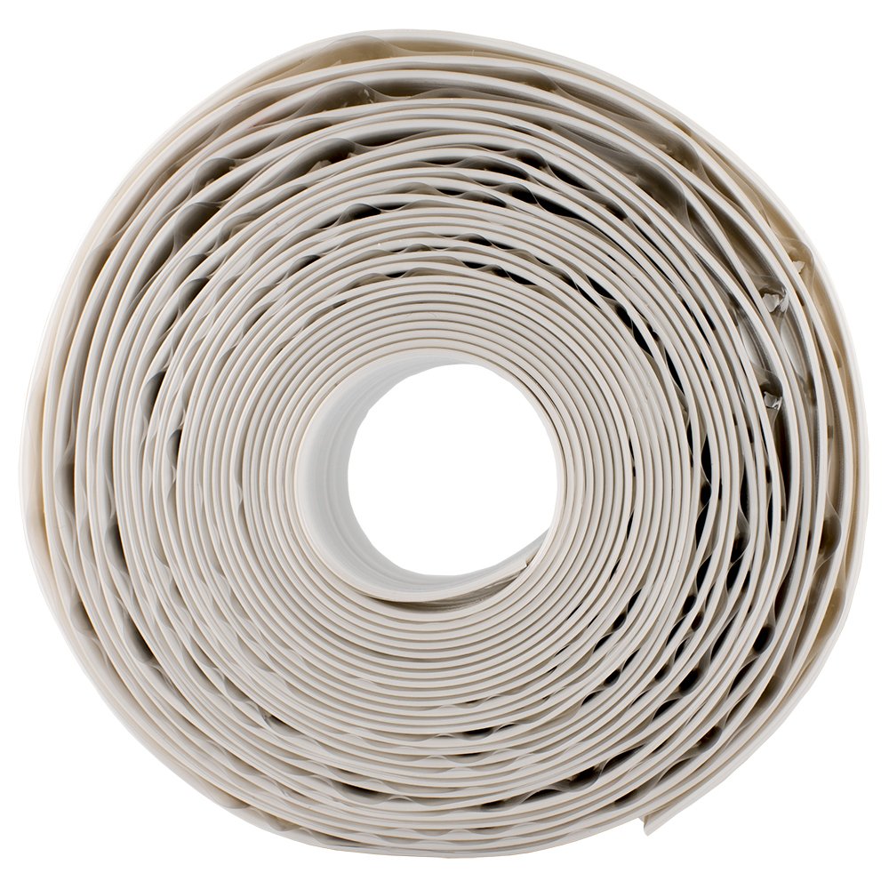 Homax 41072030717 Tira de calafateo blanca, 1-58 pulgadas x 16 pies, tira de calafateo extra ancha, tira de calafateo de pared y piso, 1-58 pulgadas