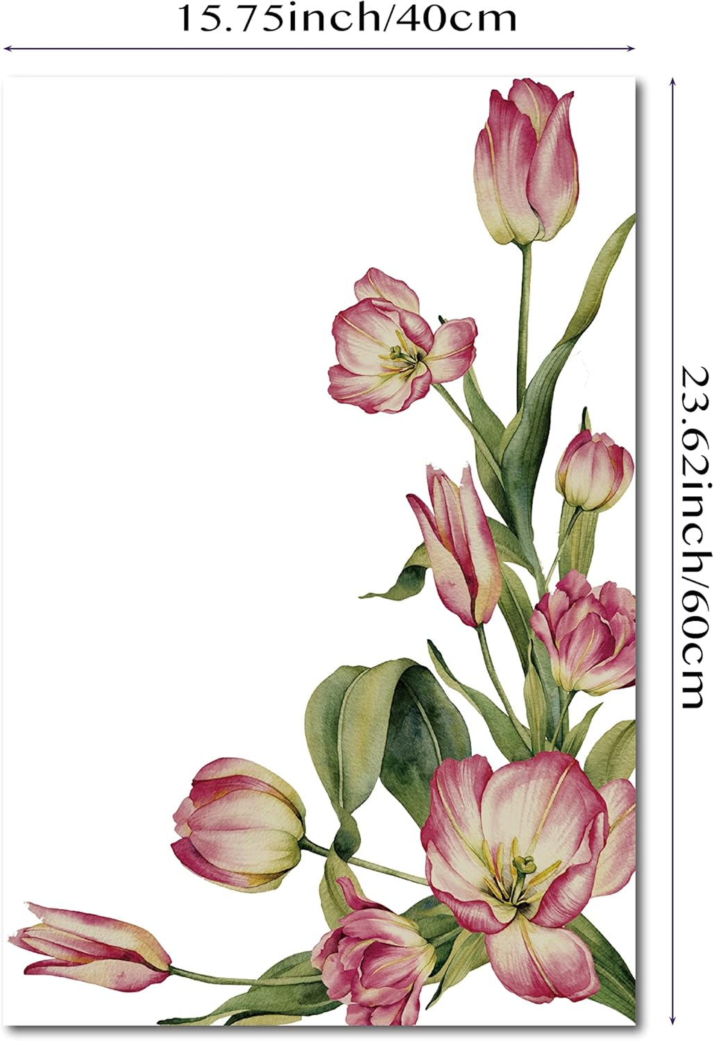 Calcomanías vintage de primavera para ventana, diseño de tulipán de primavera, adhesivo transparente para ventana, película de vidrio de doble cara