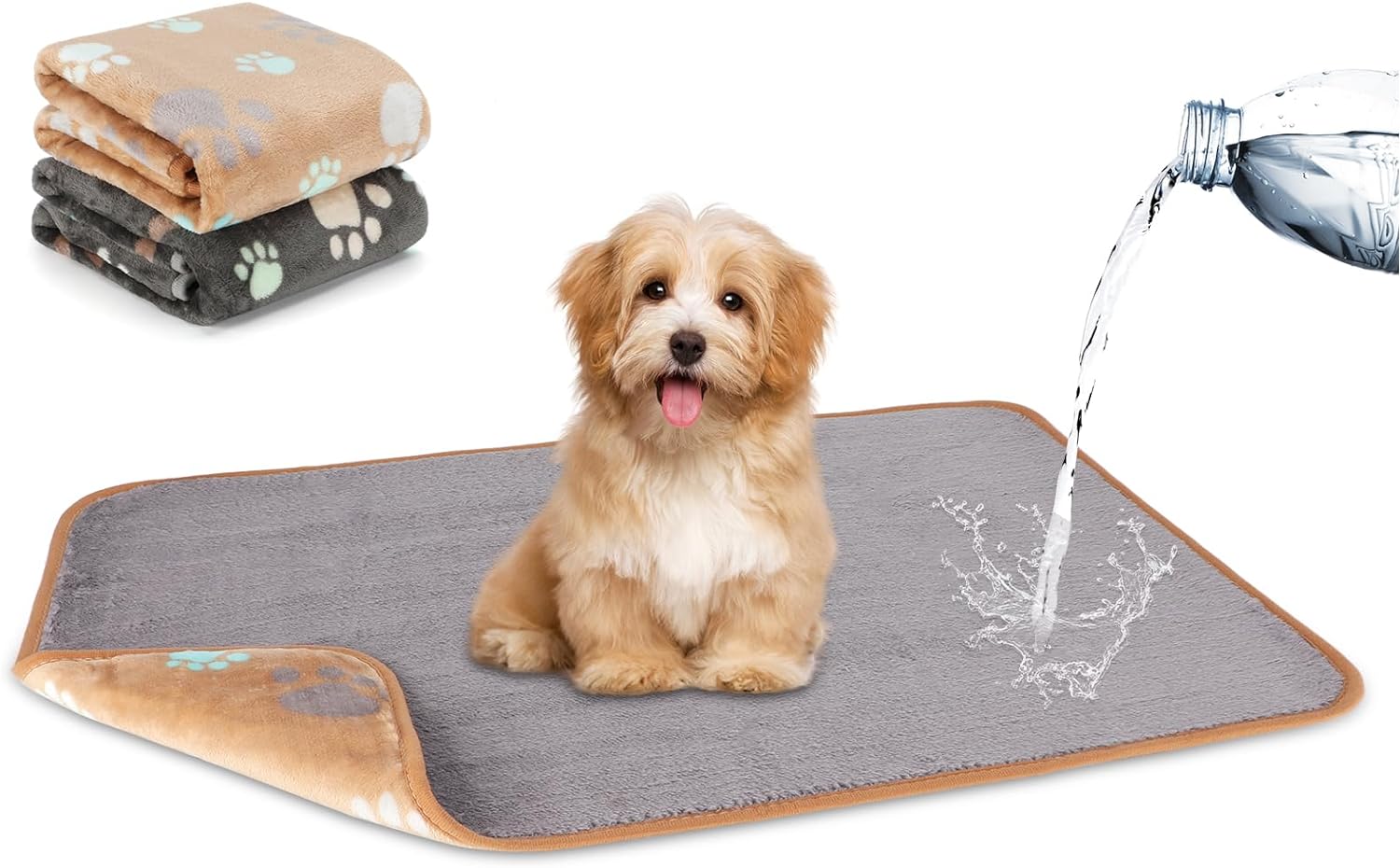 YUEPET Mantas impermeables para perros, paquete de 2 mantas lavables para perros para la cama, sofá, protector de forro polar de franela para