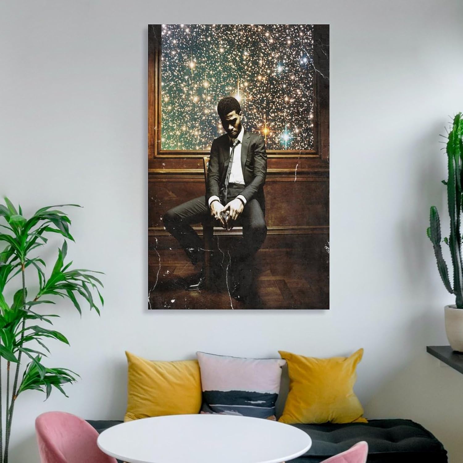 Pósters e impresiones de arte infantil Cudi Póster de hombre en la luna, 2 portada de álbum de música, pinturas artísticas, lienzo, decoración de
