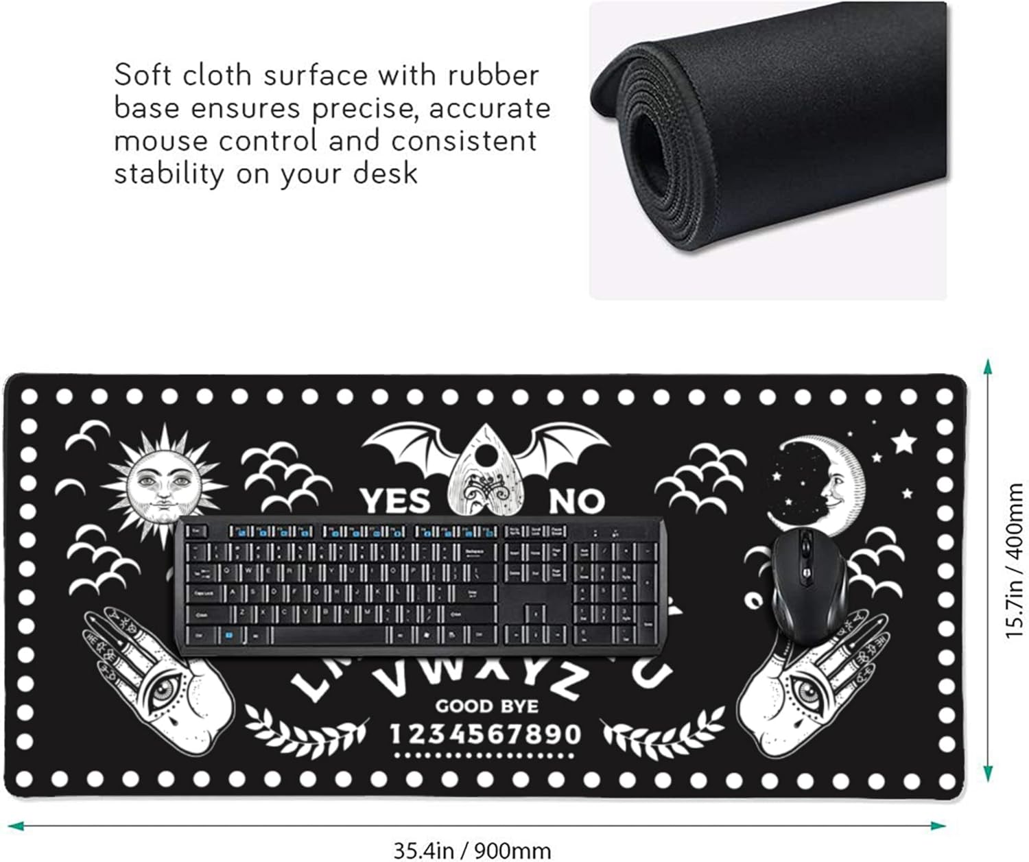 COEIOBEO Alfombrilla de mouse extendida para juegos de 35.4 x 15.7 pulgadas, alfombrilla de mouse retro vintage grande XXL, base de goma