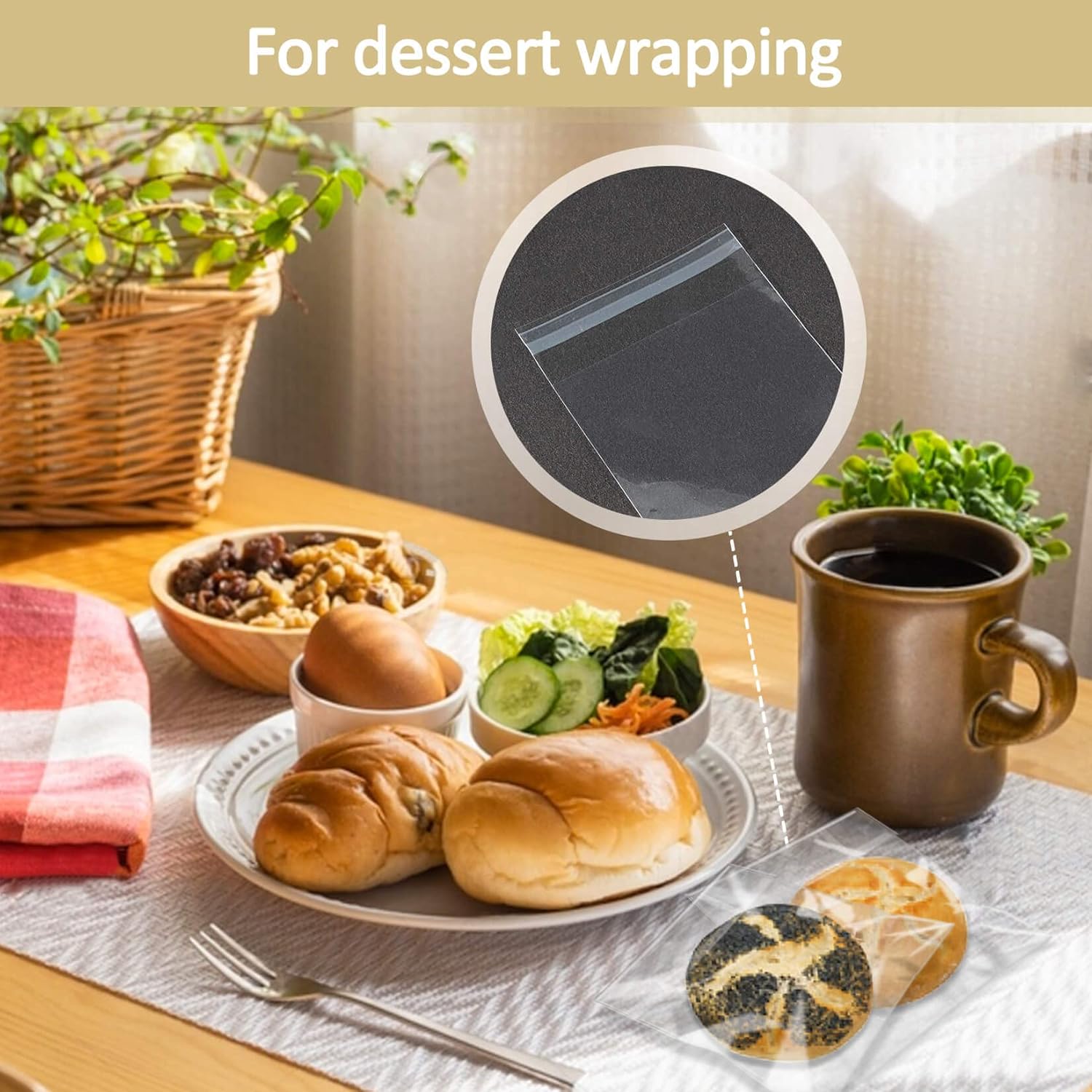400 bolsas de celofán autosellantes  Envolturas individuales de galletas autoadhesivas de 4 x 6 pulgadas, bolsas de celofán selladas, bolsas de