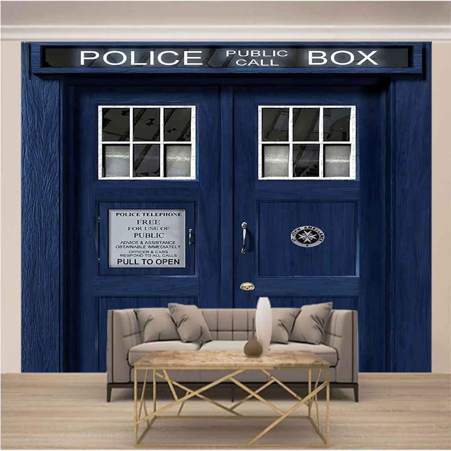 Papel tapiz retro para cabina telefónica, mural de pared 3D con puerta de madera, papel tapiz extraíble para decorar muebles, dormitorio, sala de
