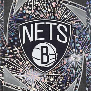 2020-21 Panini Stickers #131 Brooklyn Nets Team Logo FOIL Official NBA Basketball Album Sticker Measuring 2.75 inch tall X 2 inches wide in Raw (NM 2020-21 Panini Stickers #131 Brooklyn Nets Team Logo FOIL Official NBA Basketball Album Sticker Measuring 2.75 inch tall X 2 inches wide in Raw (NM