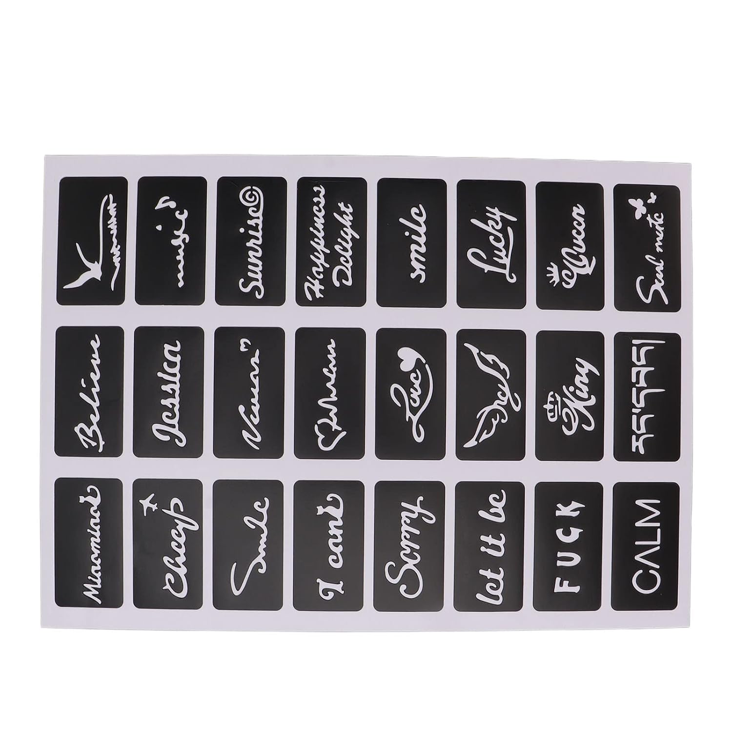 19 hojas de plantillas de tatuaje, plantillas de tatuaje impermeables temporales reutilizables con purpurina para arte corporal (12.2 x 9.1 in)  más