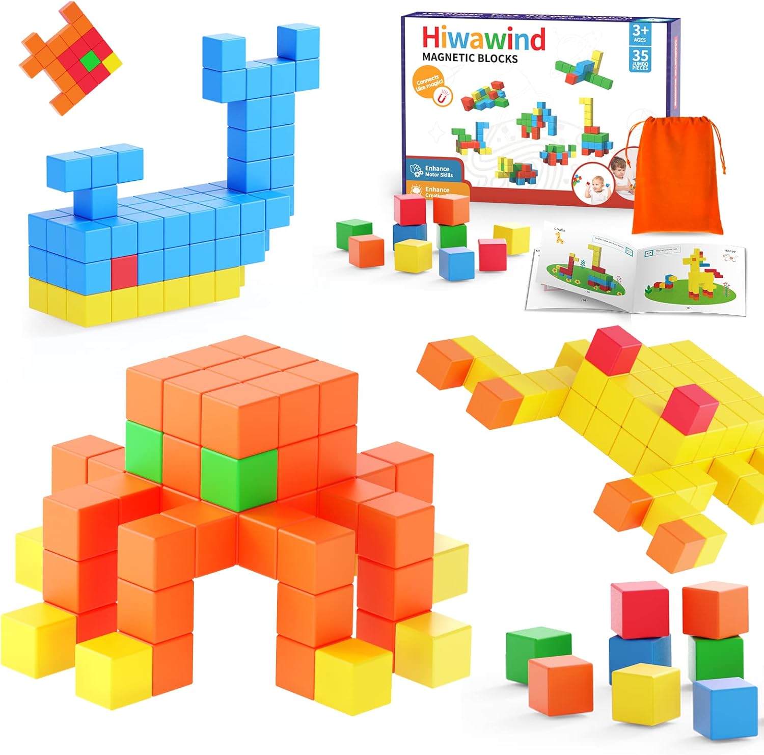 Bloques magnéticos para niños pequeños, artes y manualidades para niños de 8 a 12 años, 6 a 8, regalos ideales para niñas y niños de 6, 7, 8, 9, 10,
