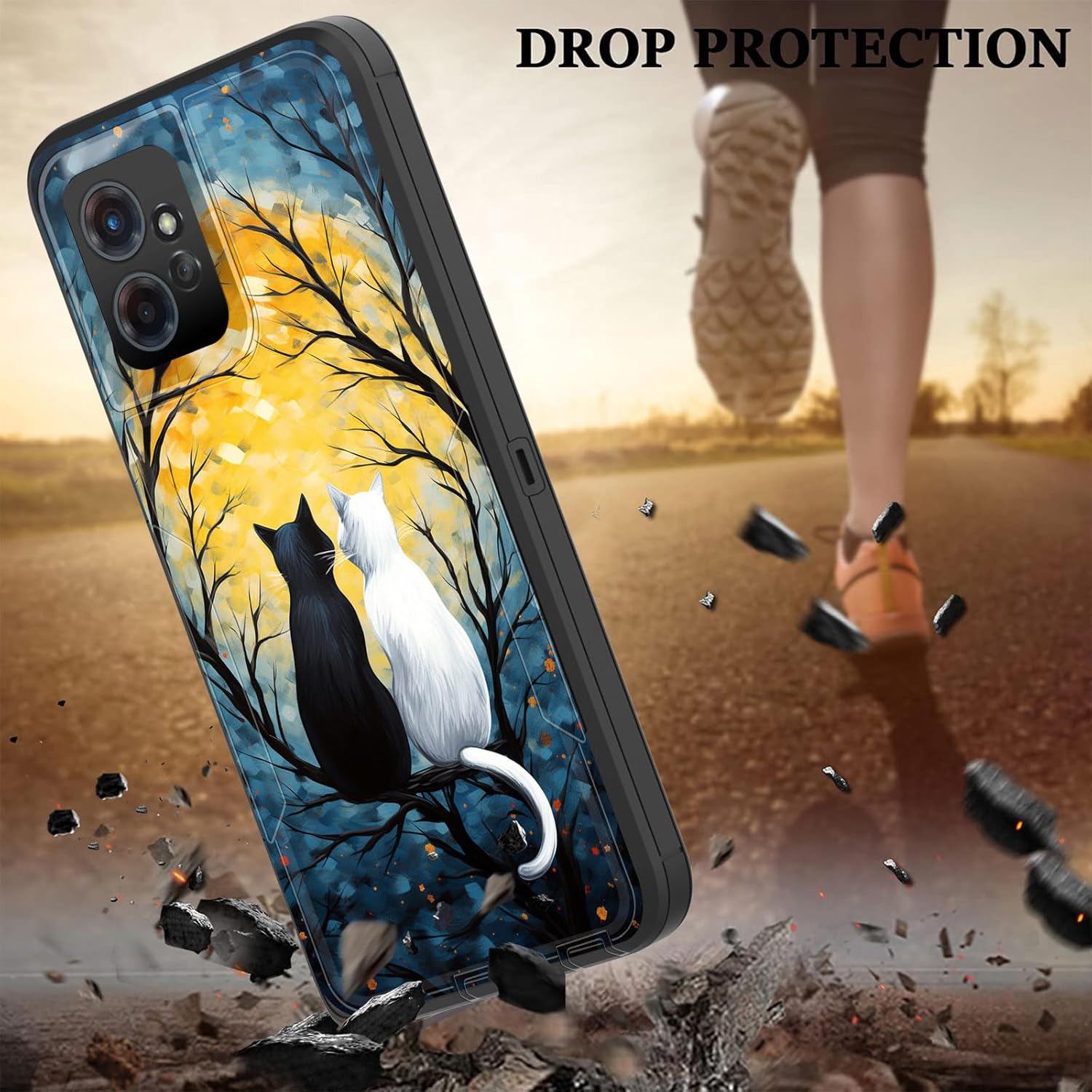 Funda para Moto G Power 5G 2023, híbrida de doble capa (compatible con montaje magnético) a prueba de golpes, protección contra caídas para Motorola