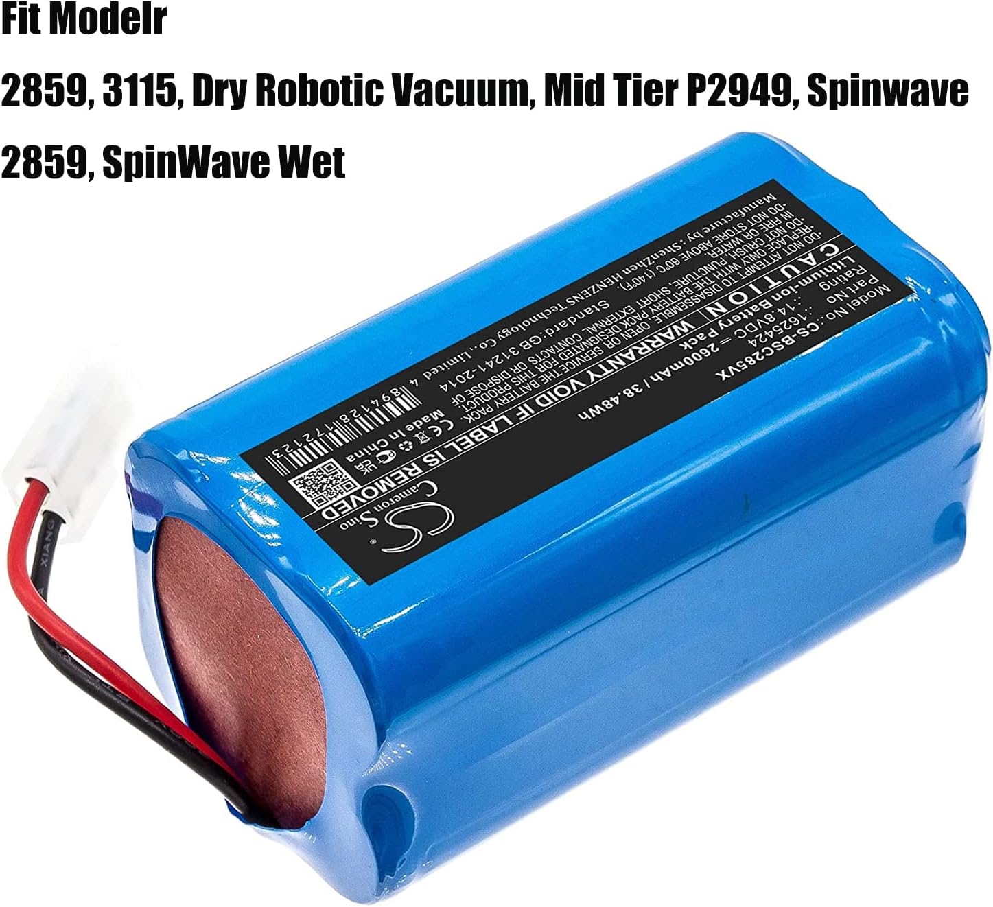 Batería de vacío Bissell de 14.8 V 2600 mAh, batería de repuesto de iones de litio para aspiradoras robóticas Bissell 2859, 3115, aspiradora