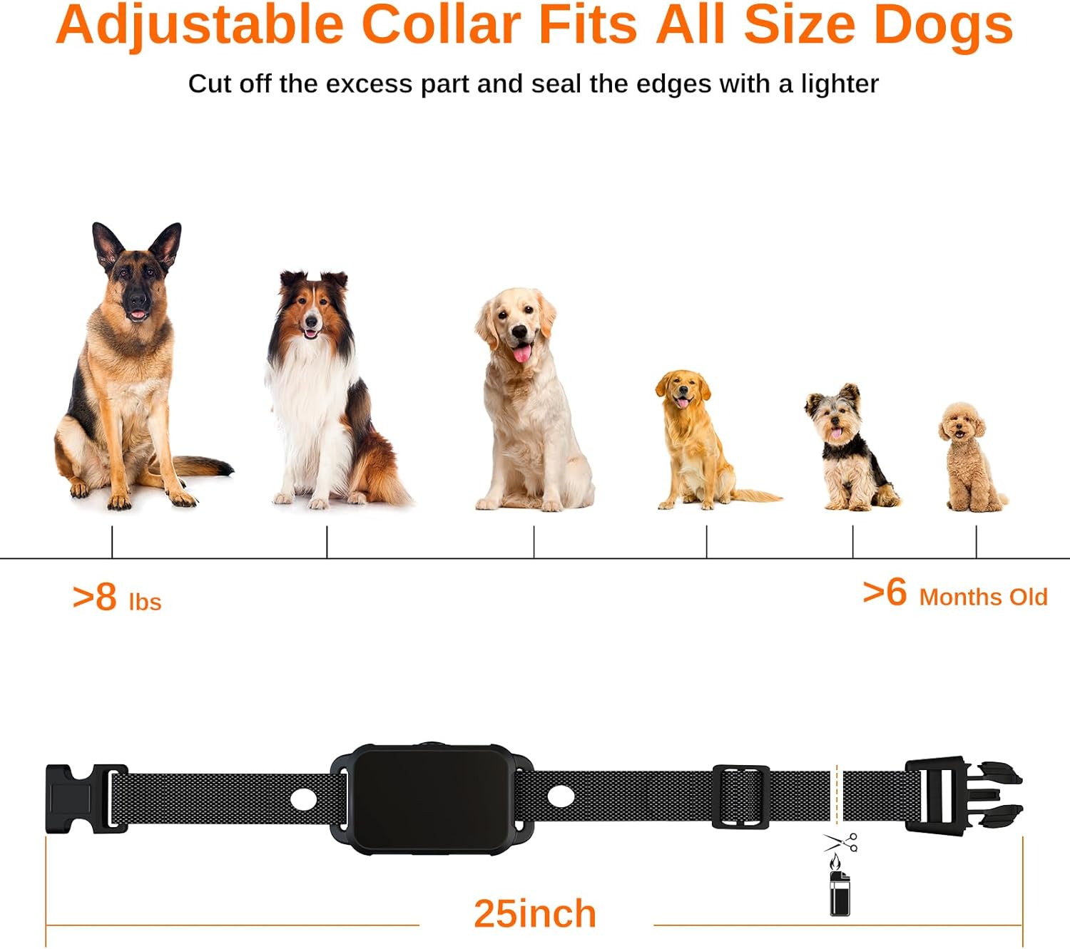 RC09 – Collar de entrenamiento eléctrico para perros con control remoto de 2000 pies, collar impactante con 3 modos de entrenamiento, collar