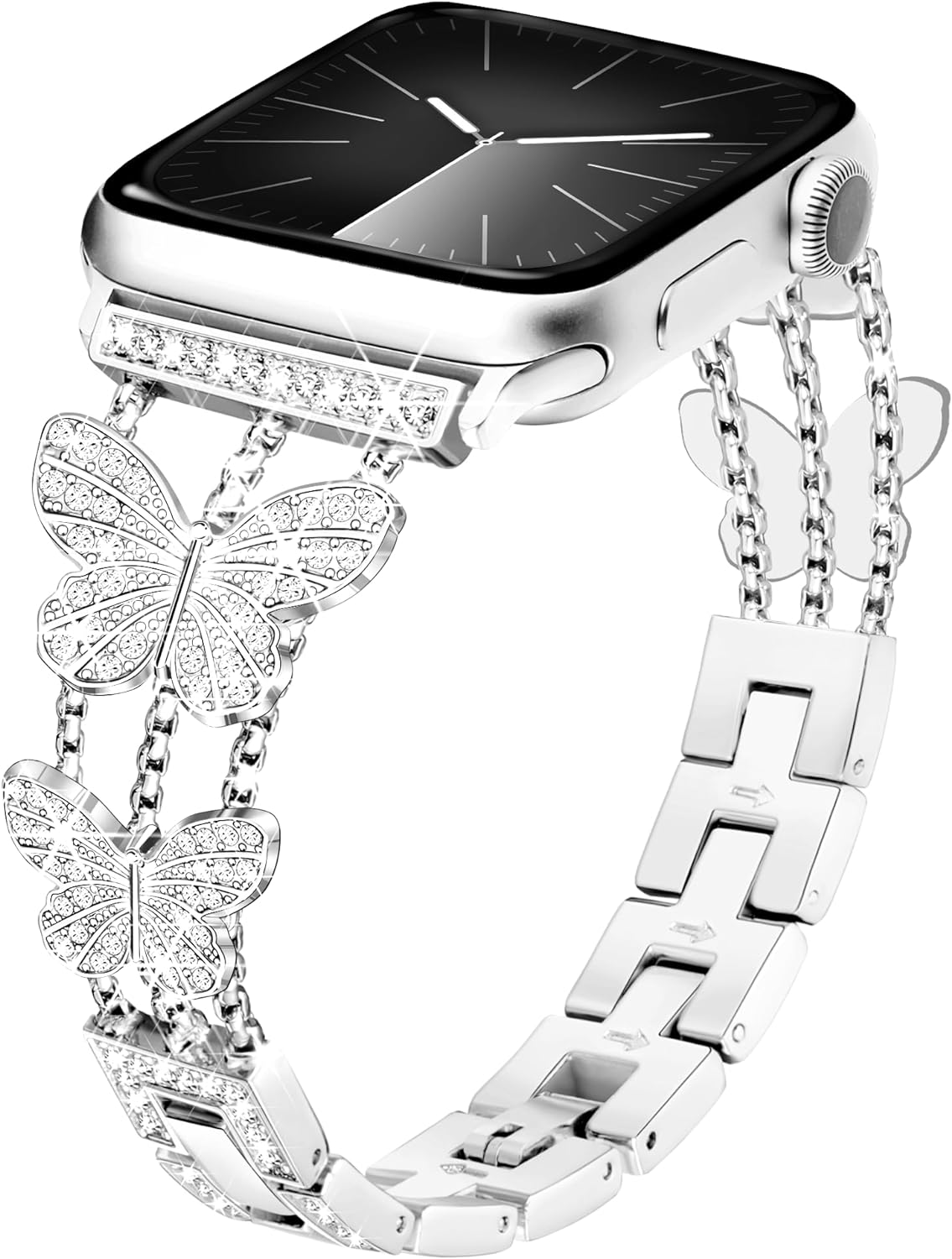 G-ficu Correa de mariposa compatible con Apple Watch Band de 1.772 in, 1.732 in, 1.929 in, 1.654 in, iWatch SE Series 9 8 7 6 5 4 3 2 1 Ultra 21,