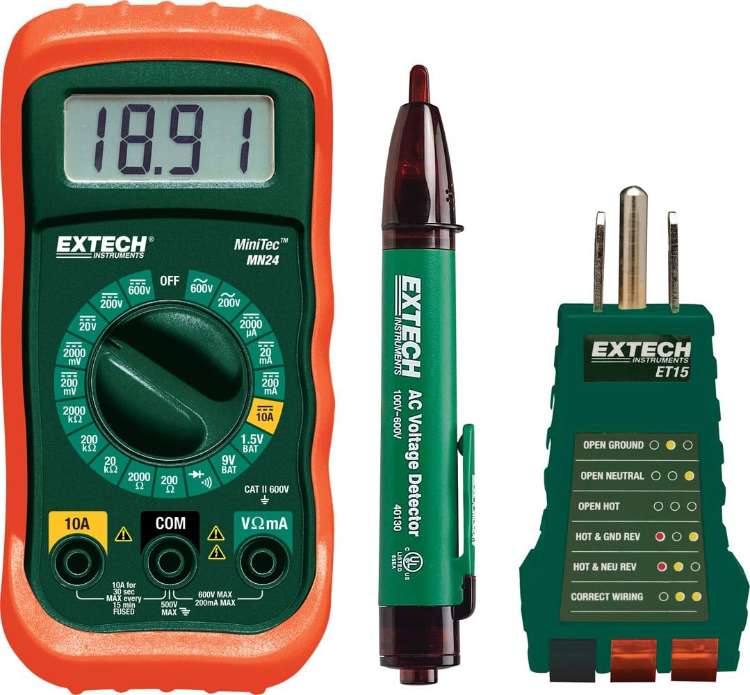 Kit para pruebas eléctricas Extech MN24-KIT primario