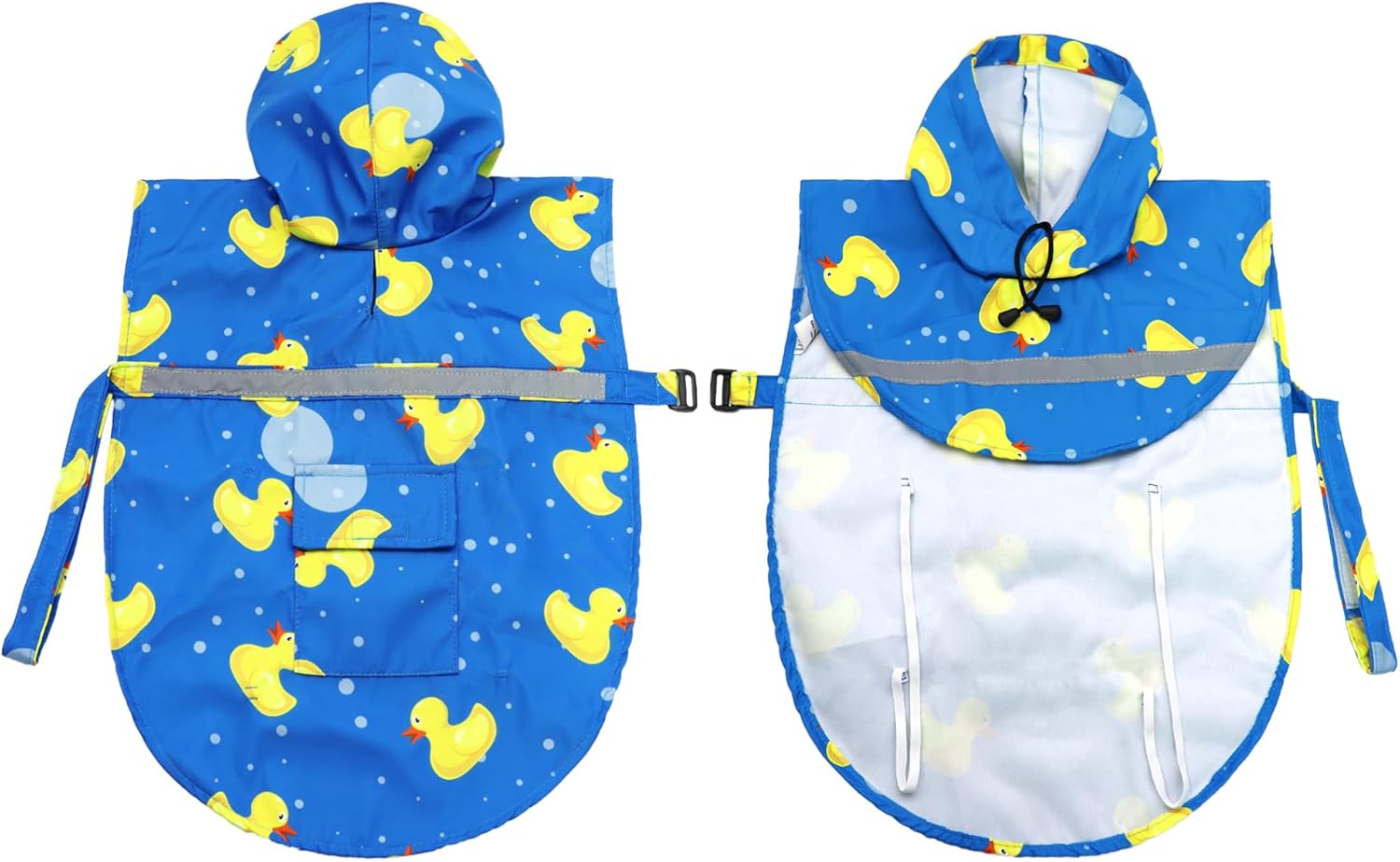 NACOCO Impermeable grande ajustable para perros, patos de goma para mascotas, ropa amarilla a prueba de agua, chaqueta ligera para la lluvia, poncho