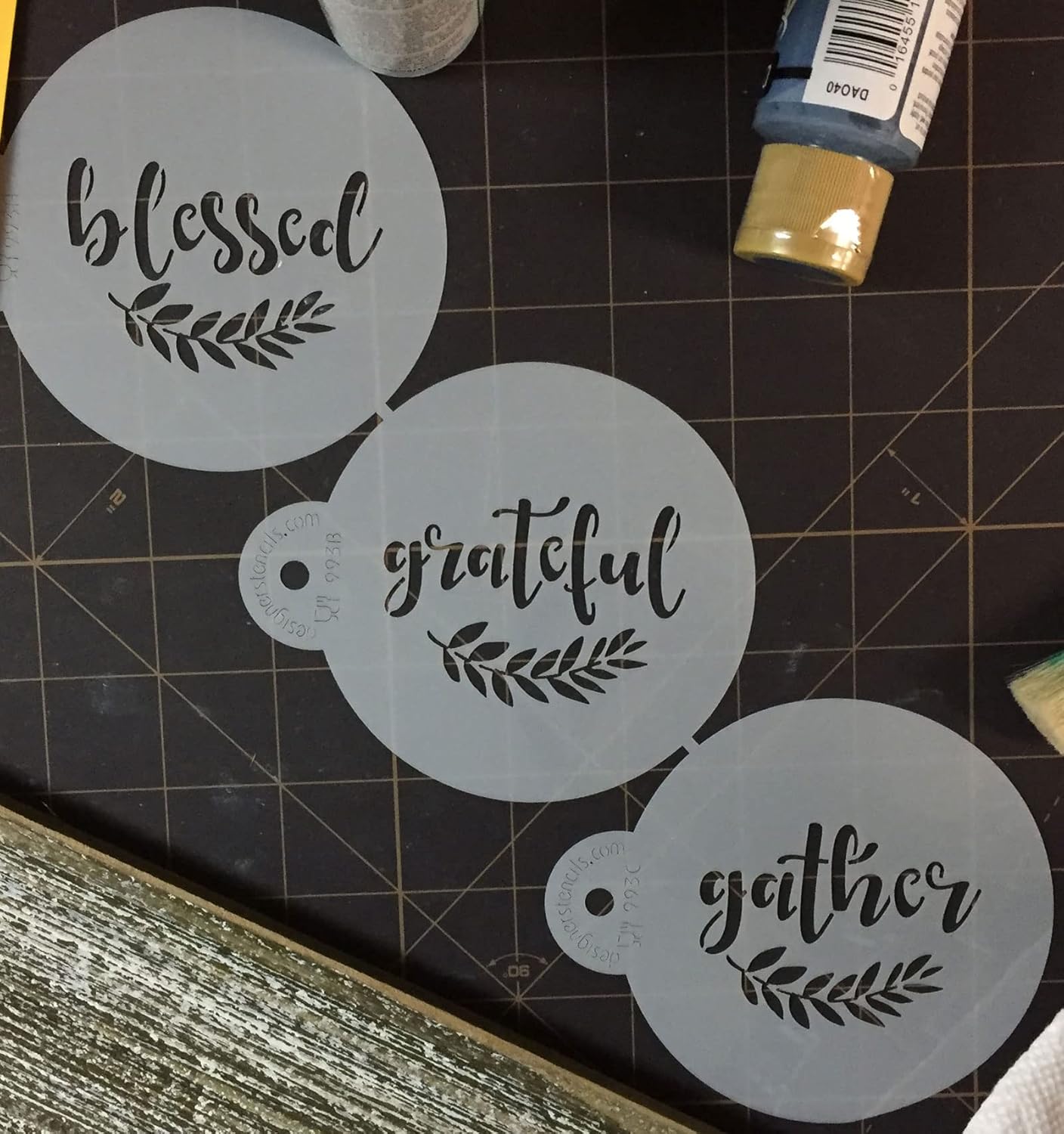 Plantilla de galletas Grateful, Blessed And Gather C993 de Designer Stencils