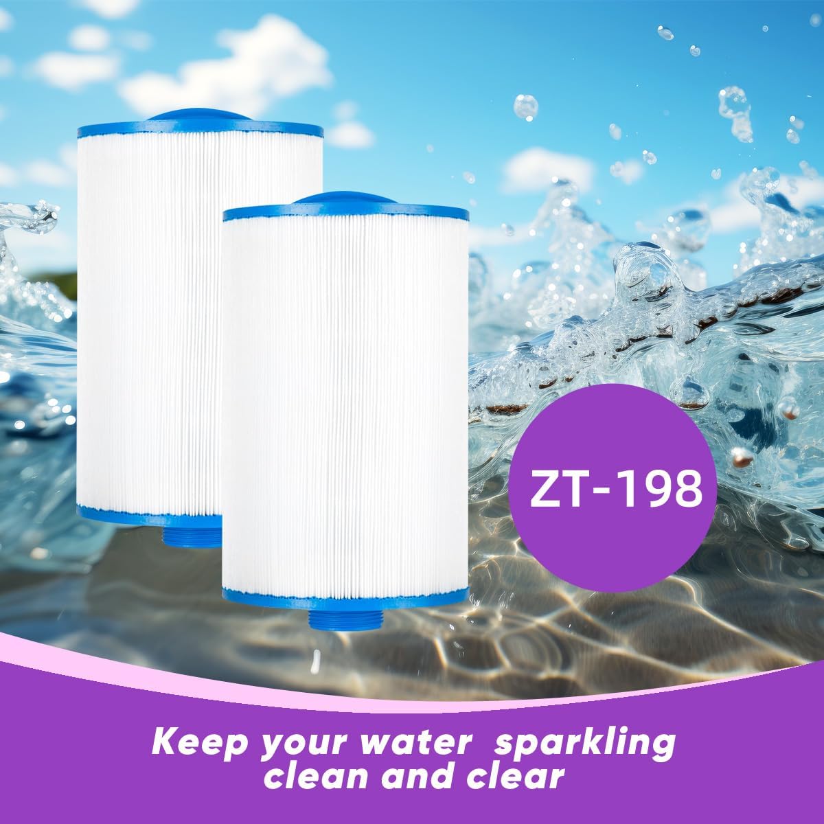 ZOTEE Filtro de spa que reemplaza el filtro de bañera de hidromasaje Unicel 6CH-47 Filbur FC-0315 PTL47W-P4 373043, paquete de 2