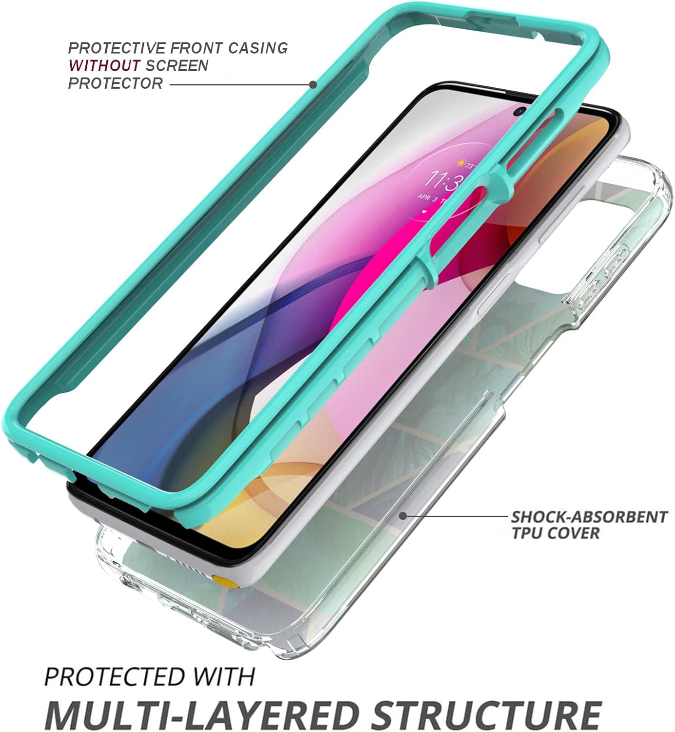 Jeylly Funda para Motorola G Stylus 5G 2022 (no compatible con G Stylus 4G 2022), para Moto G Stylus 5G 2022 con protector de pantalla de vidrio