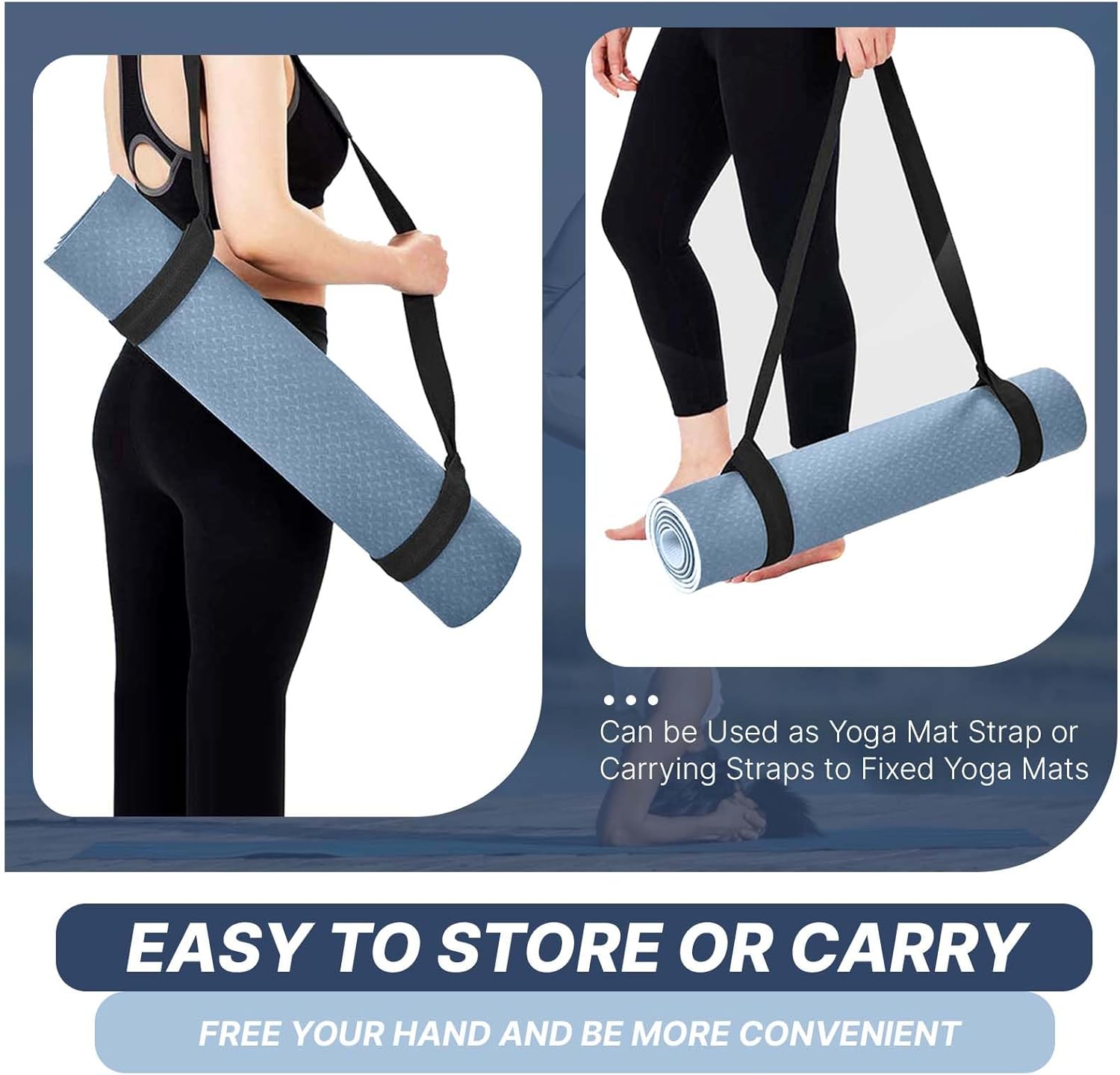 Yoga Mat Bag with Strap 14-inch Yoga Mat Holder Exercise Yoga Mat Carrier for Women