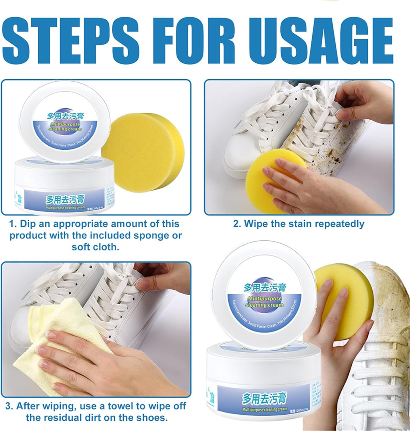 Warn Code – Limpiador multiusos, removedor de manchas de molécula pequeña, crema de limpieza multiusos Warncode, crema multifuncional de limpieza y