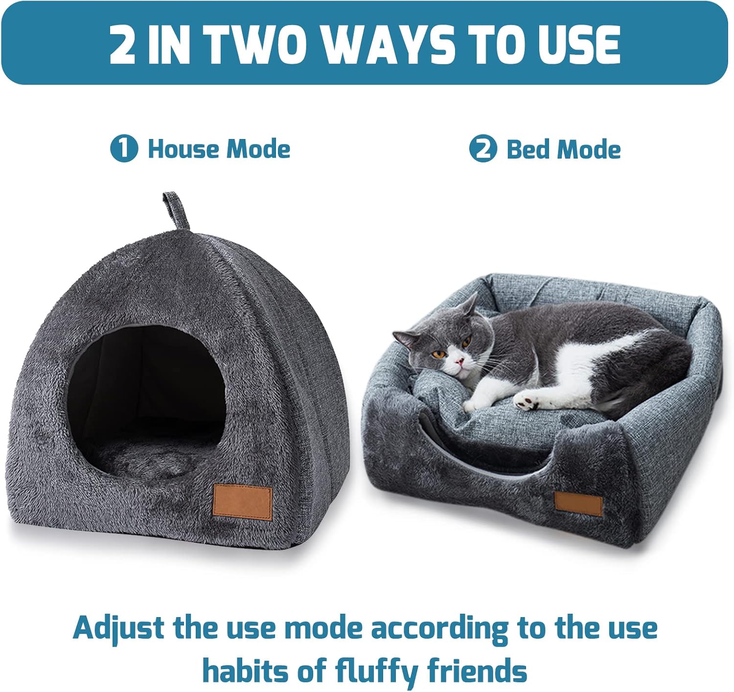 GUCABE Refugio cálido para gatos  Casa para gatos al aire libre en invierno, camas suaves y autocalentables para gatitos, cama para gatos de
