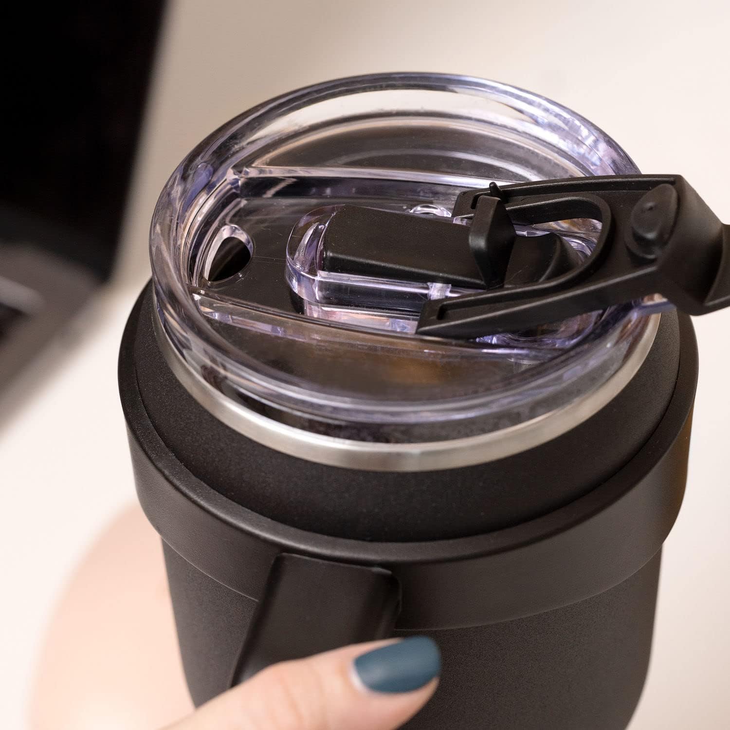 Hydrapeak Tapa de repuesto para vaso Roadster de 40 onzas con asa con 2 popotes adicionales (negro)