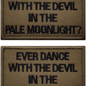 2 piezas AliPlus Ever Dance with The Devil in The Pale Moonlight Parche divertido bordado táctico moral parche apliques cierre gancho respaldo 2 piezas AliPlus Ever Dance with The Devil in The Pale Moonlight Parche divertido bordado táctico moral parche apliques cierre gancho respaldo